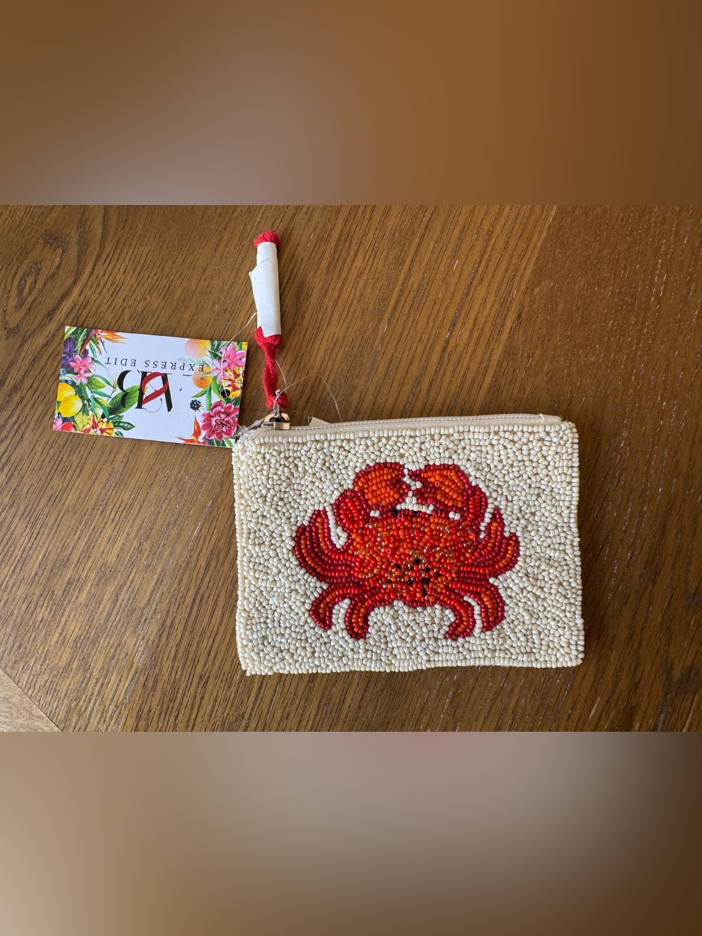 🦞 America & Beyond 🦀 Edit Express CRAB Coin Pouch Beaded Coin Purse